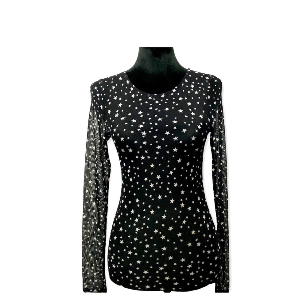 ZARA | Long sleeve sheer black shirt sz S